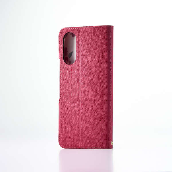 BASIO active3/レザーケース/手帳型/UltraSlim/Flowers/薄型/超軽量/磁石付き/デープピンク