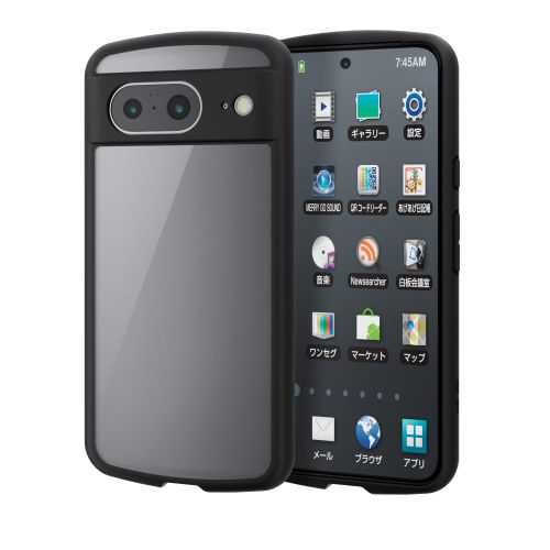 Google Pixel 8用ハイブリッドケース/TOUGH SLIM LITE/フレームカラー/背面クリア/ブラック