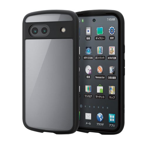 Google Pixel 8a用ハイブリッドケース/TOUGH SLIM LITE/フレームカラー/背面クリア/ストラップシート付属/ブラック