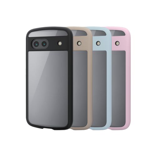 Google Pixel 8a用ハイブリッドケース/TOUGH SLIM LITE/フレームカラー/背面クリア/ストラップシート付属/ブラック