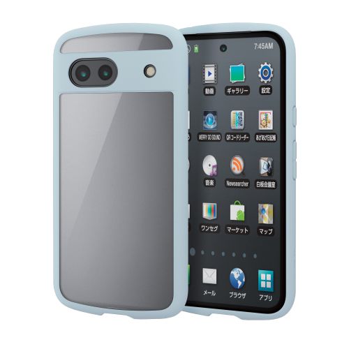 Google Pixel 8a用ハイブリッドケース/TOUGH SLIM LITE/フレームカラー/背面クリア/ストラップシート付属/ブルー