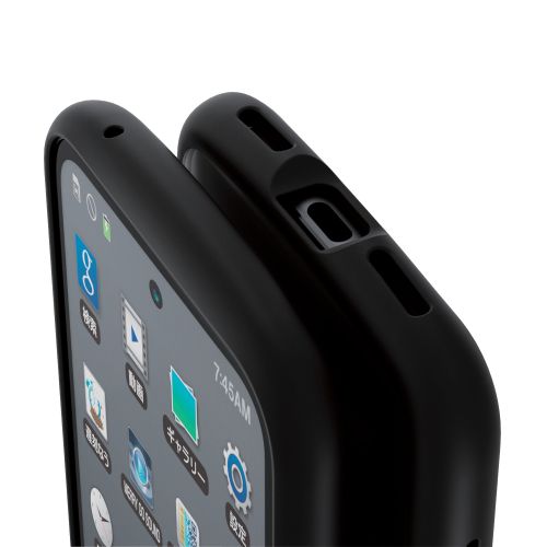 Google Pixel 8a用ハイブリッドケース/TOUGH SLIM LITE/フレームカラー/背面クリア/リング付き/ストラップシート付属/ブラック