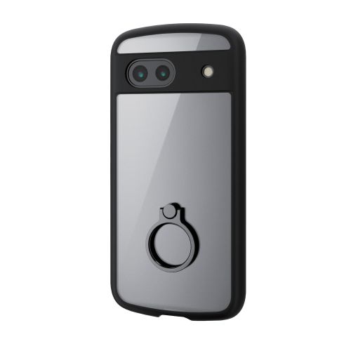 Google Pixel 8a用ハイブリッドケース/TOUGH SLIM LITE/フレームカラー/背面クリア/リング付き/ストラップシート付属/ブラック