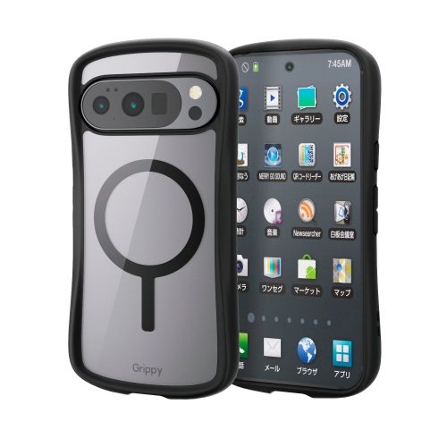Google Pixel 10/Google Pixel 10 Pro/Grippy/フレームカラー/ストラップ/MAGKEEP/ホールシート付/ブラック