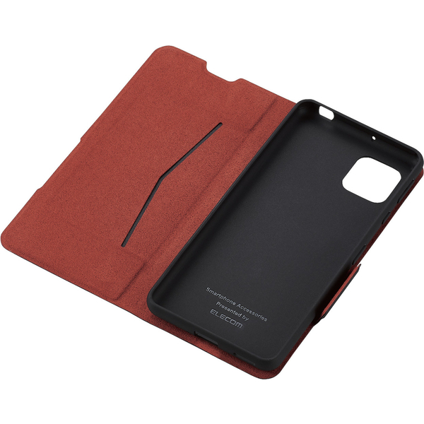 AQUOS sense4/AQUOS sense5G/AQUOS sense4 lite/AQUOS sense4 basic用レザーケース/手帳型/UltraSlim/薄型/磁石付き/ブラック