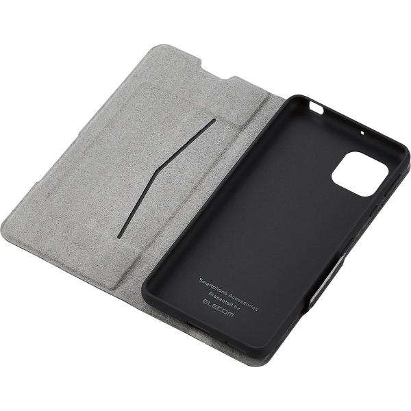 AQUOS sense4/AQUOS sense5G/AQUOS sense4 lite/AQUOS sense4 basic用レザーケース/手帳型/UltraSlim/薄型/磁石付き/カーボン調(ブラック)