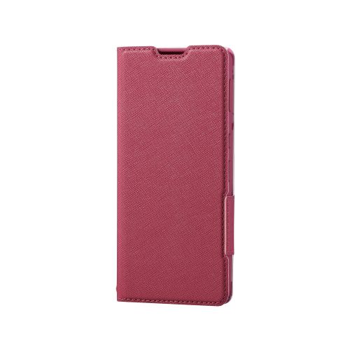 AQUOS sense6s(SHG07)/AQUOS sense6用レザーケース/手帳型/UltraSlim/Flowers/薄型/磁石付き/ディープピンク