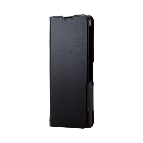 シンプルスマホ6用レザーケース/手帳型/UltraSlim/薄型/磁石付き/ブラック