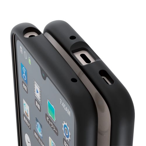 AQUOS wish4 (SH-52E)用ハイブリッドケース/TOUGH SLIM LITE/フレームカラー/背面クリア/ストラップシート付属/ブラック
