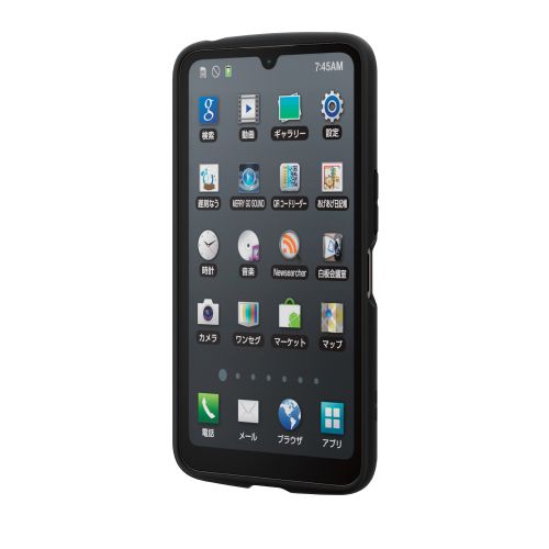 AQUOS wish4 (SH-52E)用ハイブリッドケース/TOUGH SLIM LITE/フレームカラー/背面クリア/ストラップシート付属/ブラック
