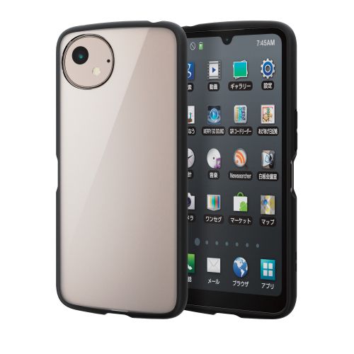 AQUOS wish4 (SH-52E)用ハイブリッドケース/TOUGH SLIM LITE/フレームカラー/背面クリア/ストラップシート付属/ブラック