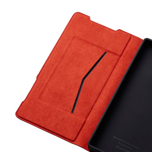 AQUOS R10/ソフトレザーケース/薄型/磁石付/ブラック