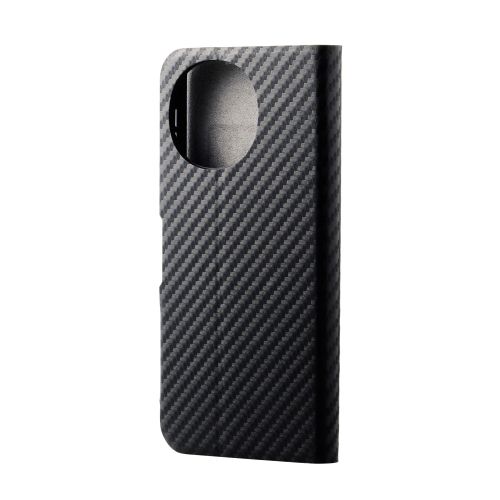 AQUOS sense10(SH-53F・SH-M33)/sense9(SH-53E・SH-M29)手帳型ケース/薄型/磁石付/カーボンブラック