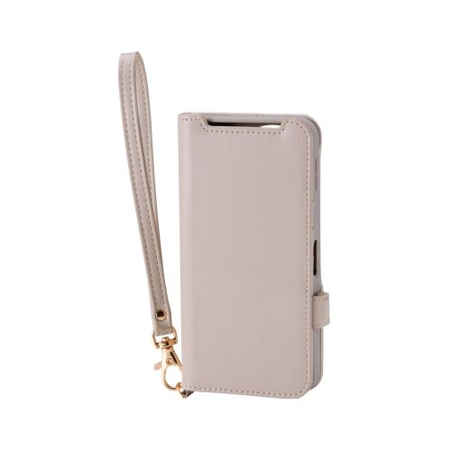 AQUOS sense10(SH-53F・SH-M33)/sense9(SH-53E・SH-M29)手帳型ケース/磁石付/耐衝撃/ハンドストラップ付/グレージュ