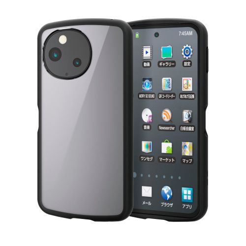 AQUOS sense10(SH-53F・SH-M33)/sense9(SH-53E・SH-M29)TOUGH SLIM LITEケース/フレームカラー/ストラップホールシート付/ブラック