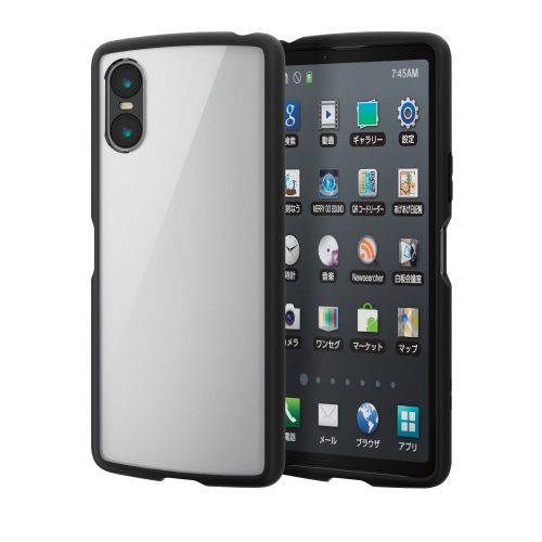 Xperia 10 VI (SO-52E)用ハイブリッドケース/TOUGH SLIM LITE/フレームカラー/背面クリア/ストラップシート付属/ブラック
