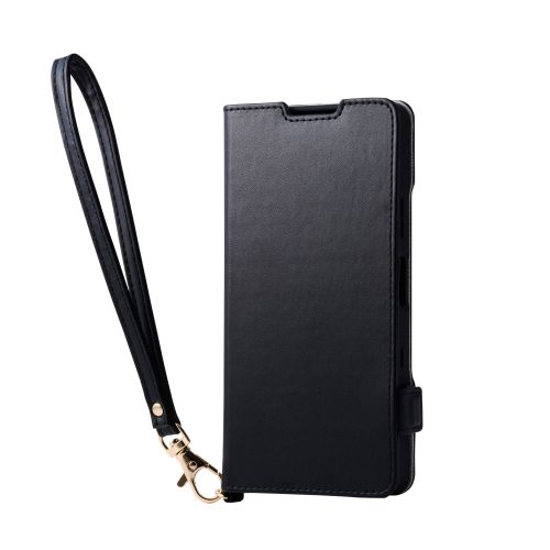 Xperia 10 VII (SO-52F)/手帳型ケース/磁石付/耐衝撃/ハンドストラップ付/ブラック