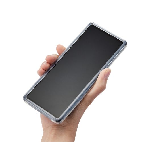 スマートフォン用マルチシリコンバンパー/透明/Lサイズ/クリア