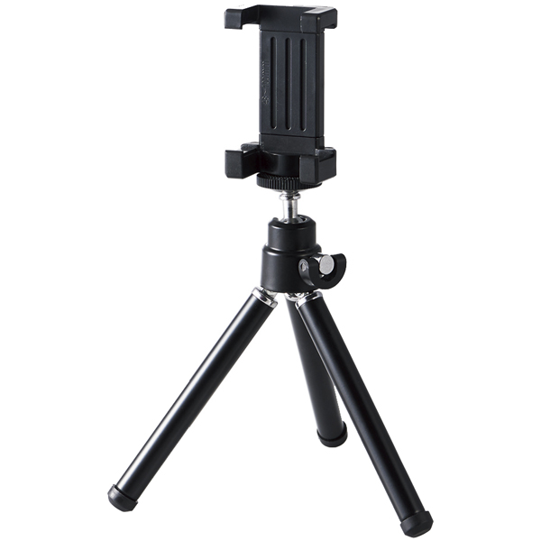 スマートフォン用コンパクト三脚/2段伸縮タイプ/ブラック