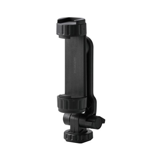 カメラアタッチメント/スマホ用/挟み込み/360°回転/ブラック