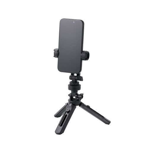 カメラアタッチメント/スマホ用/挟み込み/360°回転/ブラック