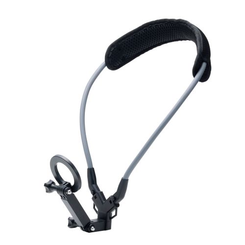 スマートフォン用首掛けマウント/ネックストラップ型/ハンズフリー/角度調節可能/メタルプレート付属/収納用ポーチ付属/ブラック