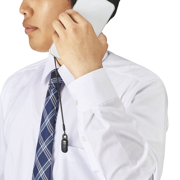 スマートフォン用ストラップ/クリップ(樹脂)/30cm/ブラック