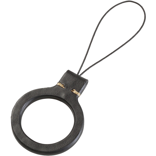 スマートフォン用フィンガーストラップ/イタリアンソフトレザー/ブラック