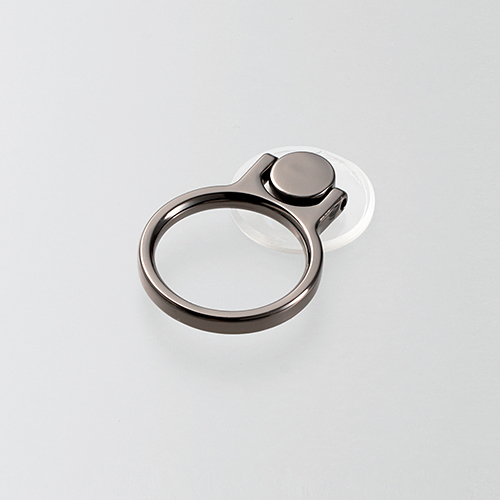 スマートフォン用ストラップ/フィンガーリング/クリア/スタンダード/ブラック