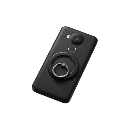 マグネットスマホリング/クリア/メタルプレート付属/ブラック