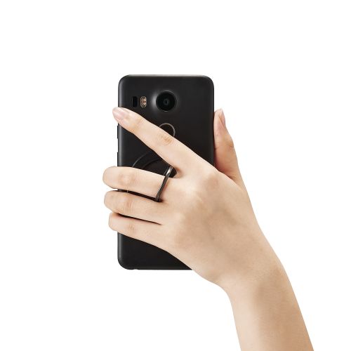 マグネットスマホリング/クリア/メタルプレート付属/ブラック