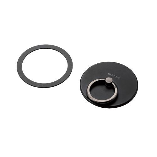 マグネットスマホリング/薄型/メタルプレート付属/ブラック