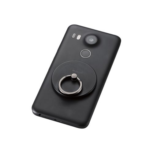 マグネットスマホリング/薄型/メタルプレート付属/ブラック