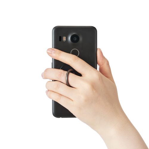 マグネットスマホリング/薄型/メタルプレート付属/ブラック