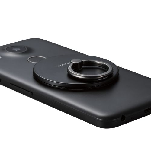 マグネットスマホリング/薄型/メタルプレート付属/ブラック