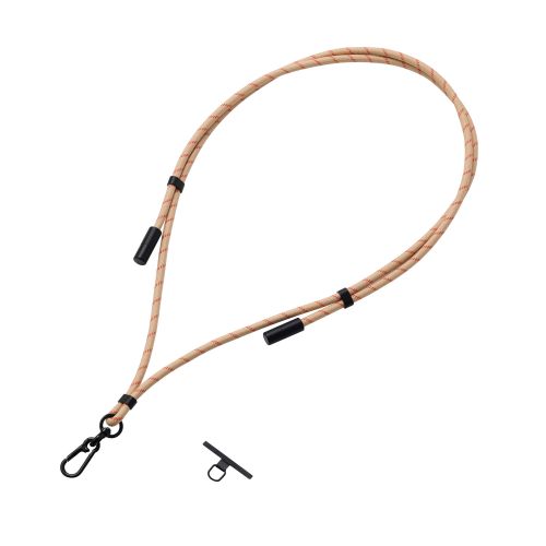 スマホショルダーストラップ/充電ケーブルショルダー/USB Type-C/長さ調整/ステンレスストラップホールシート付属(1口タイプ×1枚)/ベージュ