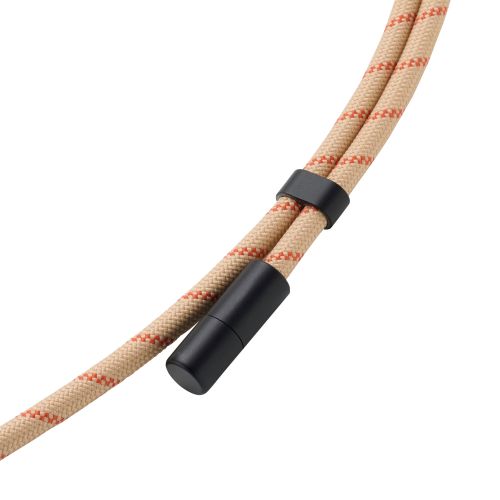 スマホショルダーストラップ/充電ケーブルショルダー/USB Type-C/長さ調整/ステンレスストラップホールシート付属(1口タイプ×1枚)/ベージュ