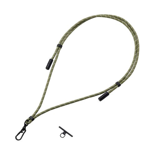 スマホショルダーストラップ/充電ケーブルショルダー/USB Type-C/長さ調整/ステンレスストラップホールシート付属(1口タイプ×1枚)/カーキ