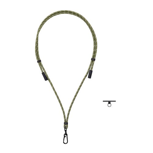 スマホショルダーストラップ/充電ケーブルショルダー/USB Type-C/長さ調整/ステンレスストラップホールシート付属(1口タイプ×1枚)/カーキ