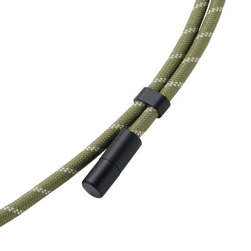 スマホショルダーストラップ/充電ケーブルショルダー/USB Type-C/長さ調整/ステンレスストラップホールシート付属(1口タイプ×1枚)/カーキ