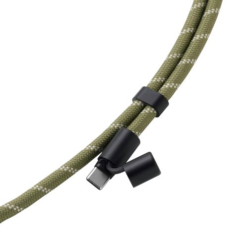 スマホショルダーストラップ/充電ケーブルショルダー/USB Type-C/長さ調整/ステンレスストラップホールシート付属(1口タイプ×1枚)/カーキ