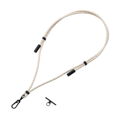スマホショルダーストラップ/充電ケーブルショルダー/USB Type-C/長さ調整/ステンレスストラップホールシート付属(1口タイプ×1枚)/ホワイト