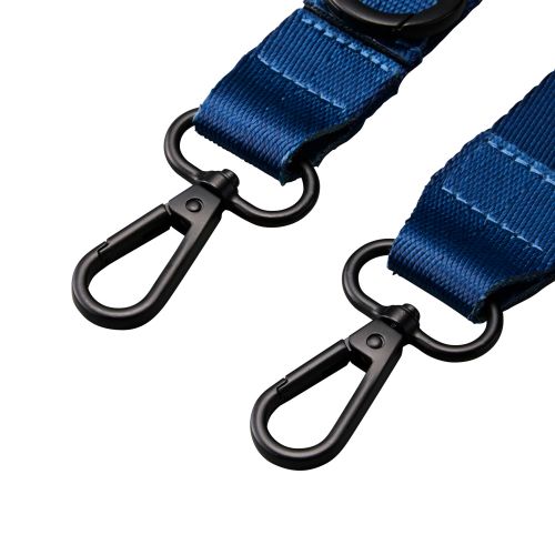 スマホショルダーストラップ/ステンレスストラップホールシート付属(1口タイプ×1枚)/フラット型/ループ付/カラビナ付/ネイビー