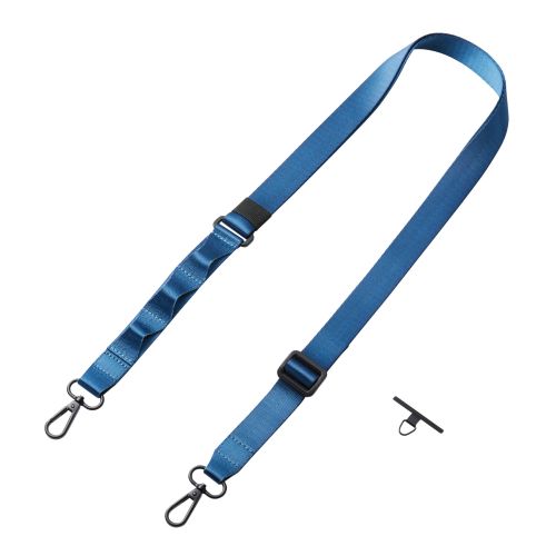 スマホショルダーストラップ/ステンレスストラップホールシート付属(1口タイプ×1枚)/フラット型/ループ付/ネイビー