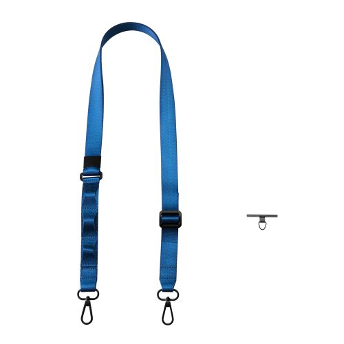 スマホショルダーストラップ/ステンレスストラップホールシート付属(1口タイプ×1枚)/フラット型/ループ付/ネイビー