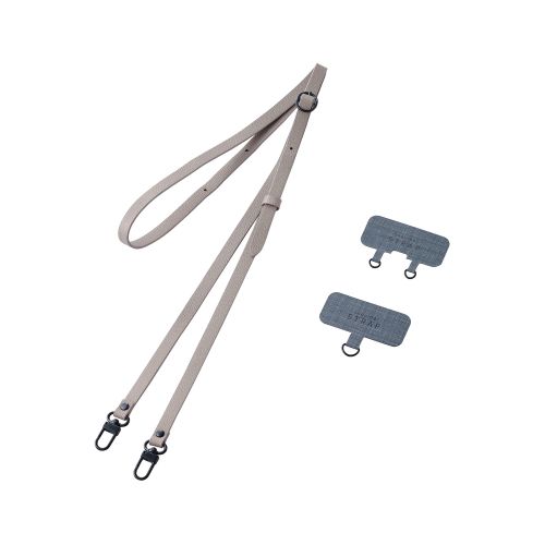 スマホショルダーストラップ/ストラップシート付属/ソフトレザータイプ/グレージュ