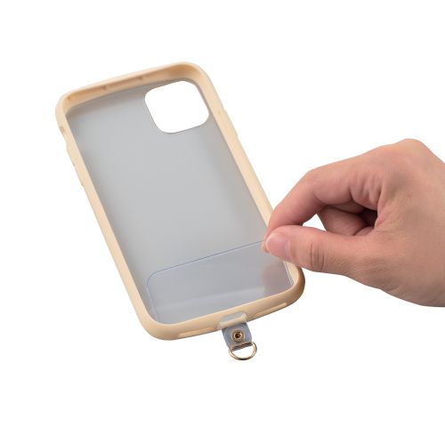 スマホショルダーストラップ/ストラップホールシート付属(1口タイプ×1枚/2口タイプ×1枚)/&Me/リングタイプ/ベージュ