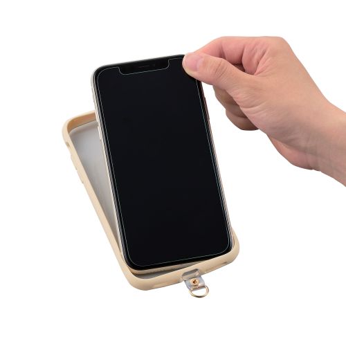 スマホショルダーストラップ/ストラップホールシート付属(1口タイプ×1枚/2口タイプ×1枚)/&Me/リングタイプ/ベージュ