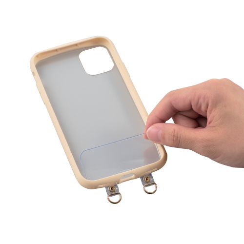 スマホショルダーストラップ/ストラップホールシート付属(1口タイプ×1枚/2口タイプ×1枚)/&Me/リングタイプ/ベージュ
