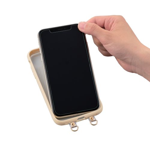 スマホショルダーストラップ/ストラップホールシート付属(1口タイプ×1枚/2口タイプ×1枚)/&Me/リングタイプ/ベージュ